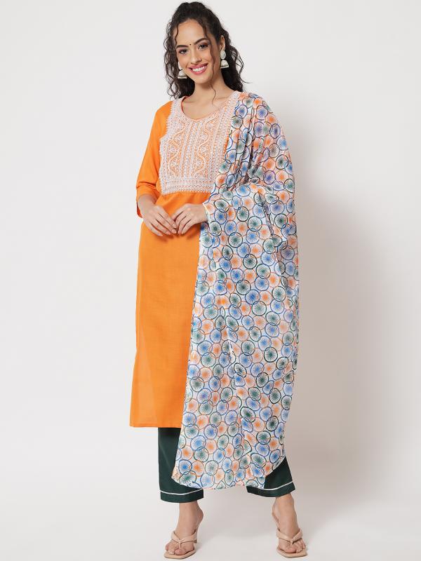 vv 9230 independence day special kurti pent with dupatta collection